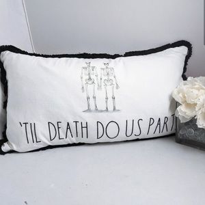 not for sale. RARE ‘Til Death Do Us Part Rae Dunn Pillow